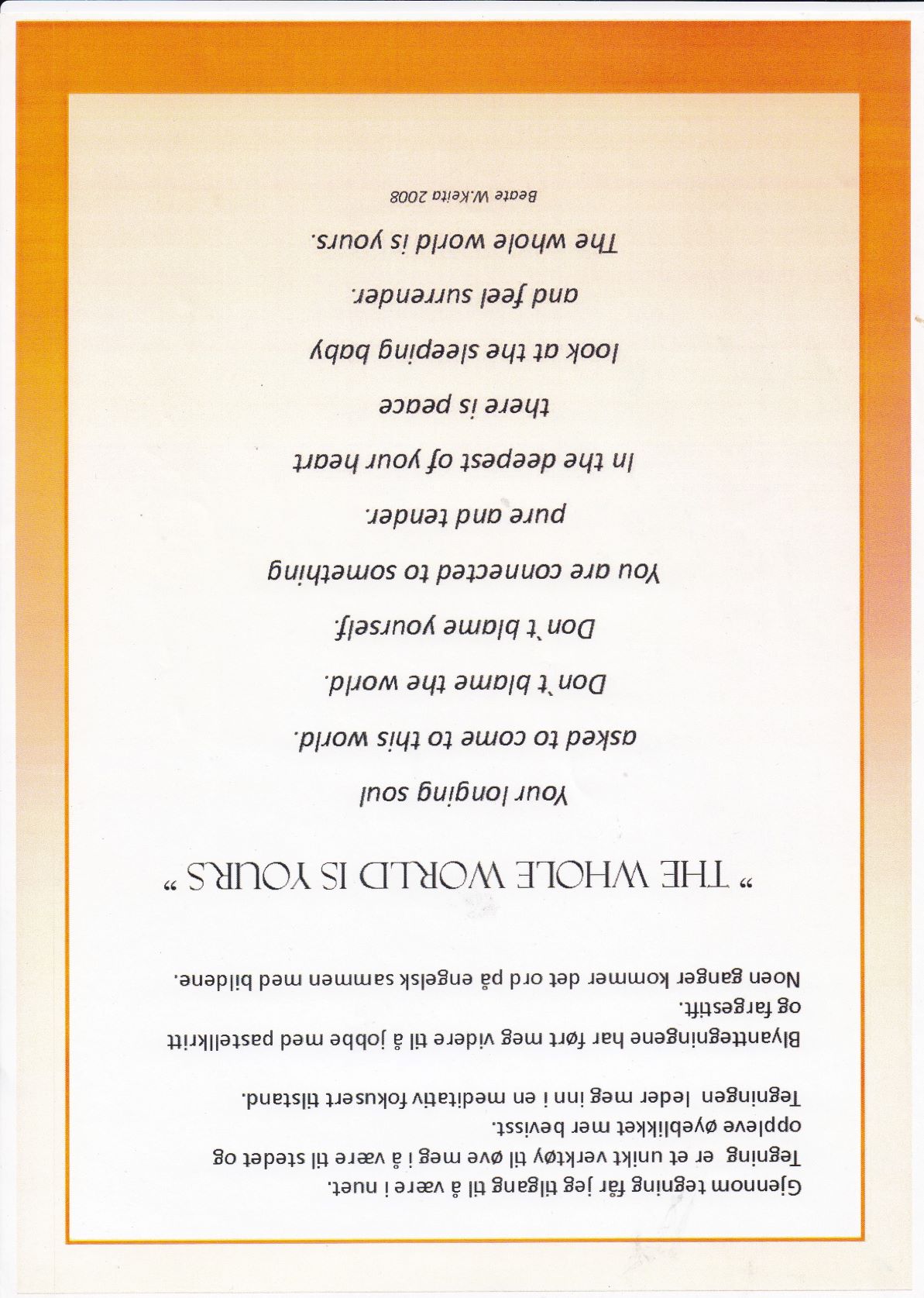 the whole world orange mindre